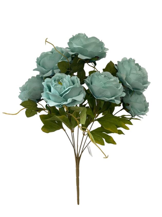 7-head peony bunch – 50 cm ocean green