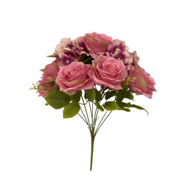 9-head mixed rose bunch – purple