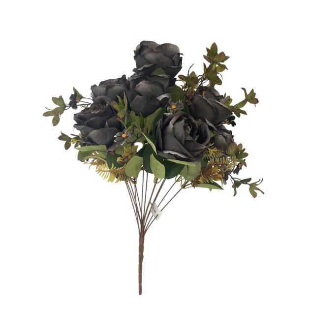 7-head rose bunch – 60 cm black