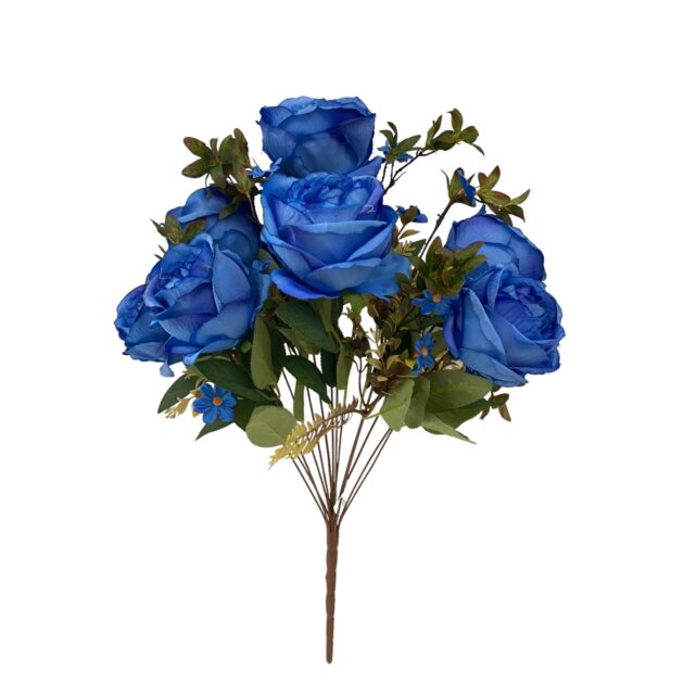 7-head rose bunch – 60 cm blue