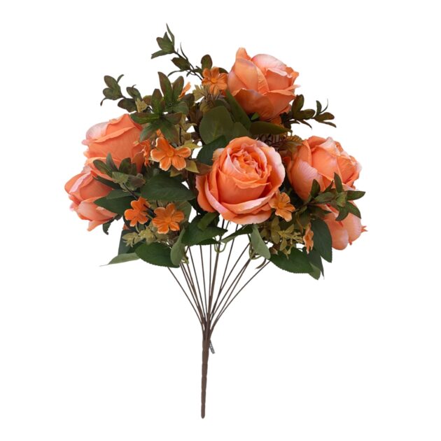 7-head rose bunch – 60 cm orange