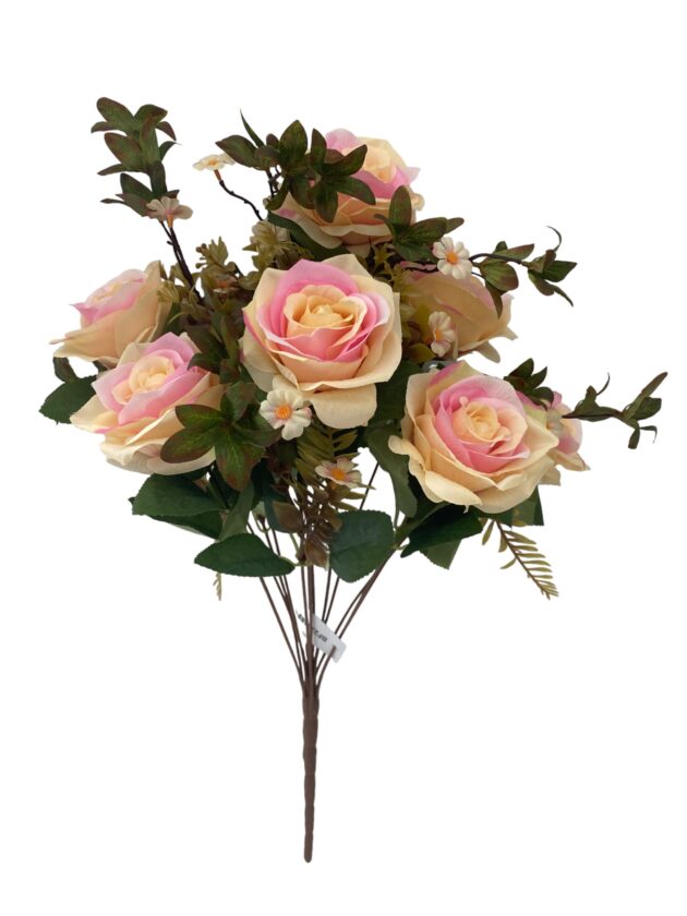 12-head rose bunch – 47 cm cream