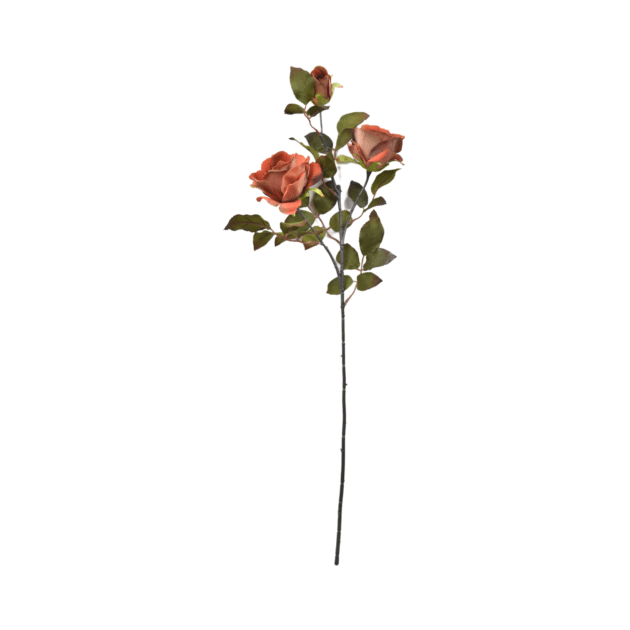 3-head rose spray – 70 cm rust colour