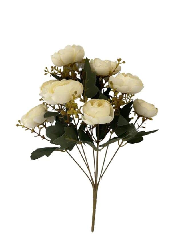 8-head peony bunch – 40 cm ivory