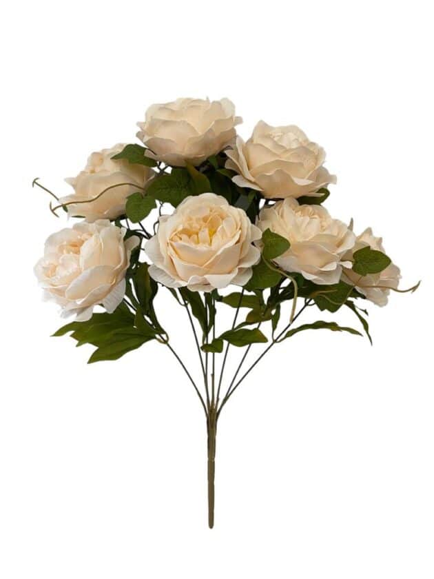 7-head peony bunch – 50 cm ivory