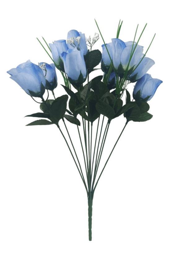 12 head rose bud – 47 cm – light blue