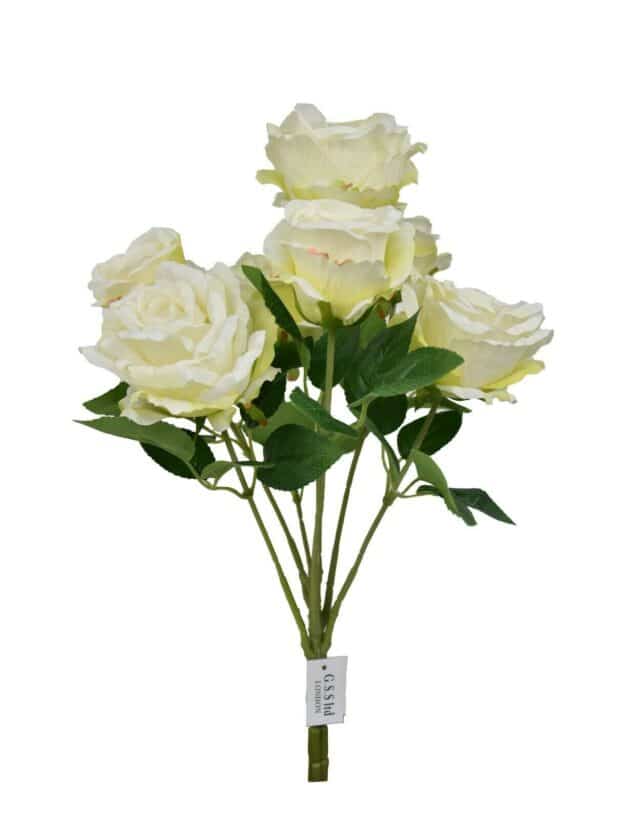 7-head queen rose – 55 cm ivory