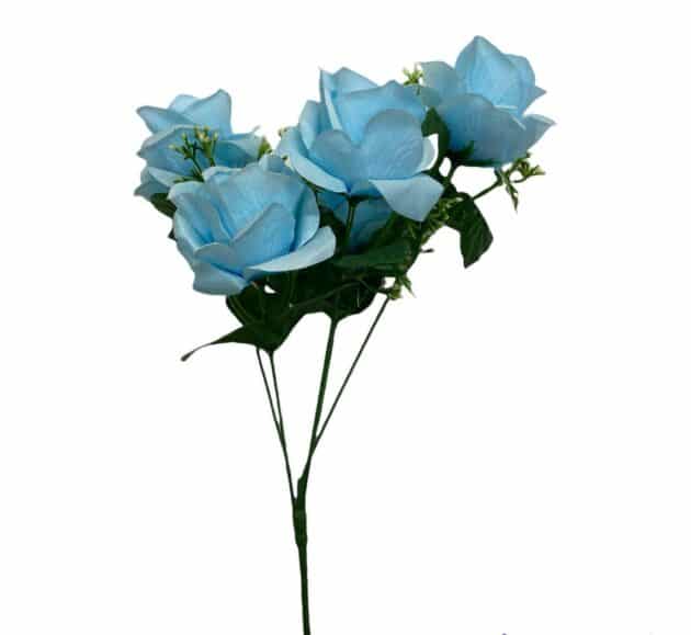 5-head rose bunch – 40 cm baby blue