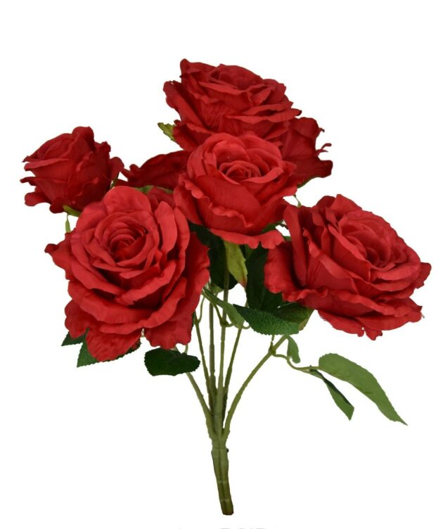 7-head queen rose – 55 cm red