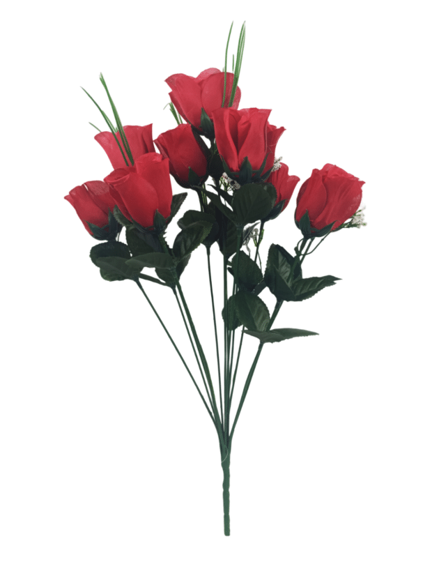 12-head rose bud – 47 cm – red