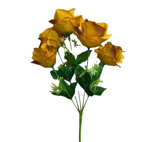 5-head rose bunch – 40 cm in golden colour