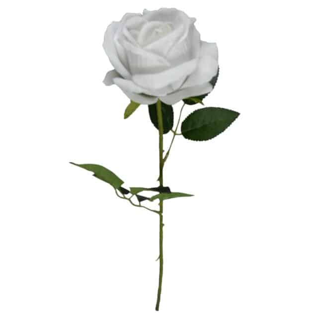 55 cm long faux floral white single rose