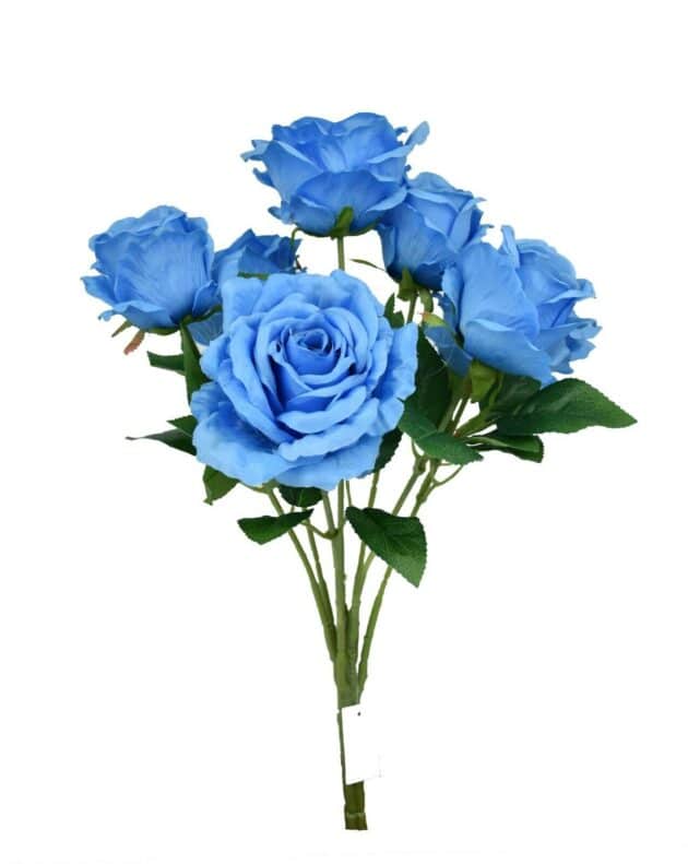 7-head queen rose – 55 cm baby blue