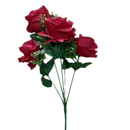 5-head rose bunch – 40 cm in red