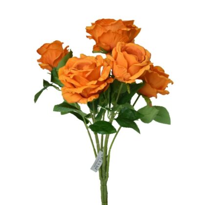 7-head queen rose – 55 cm orange