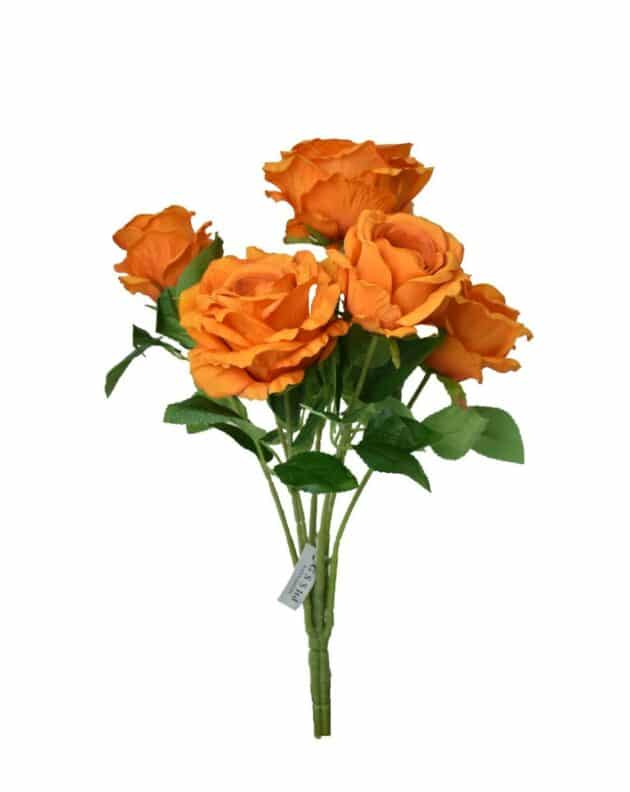 7-head queen rose – 55 cm orange