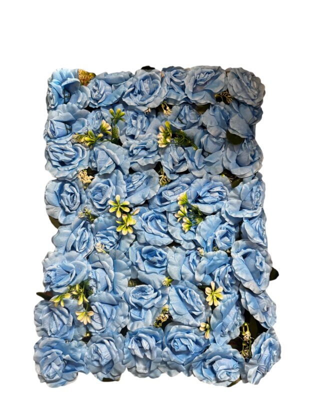 Baby Blue rose wall panel, artificial flowers London