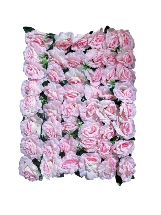 Baby pink rose wall panel, artificial flowers London