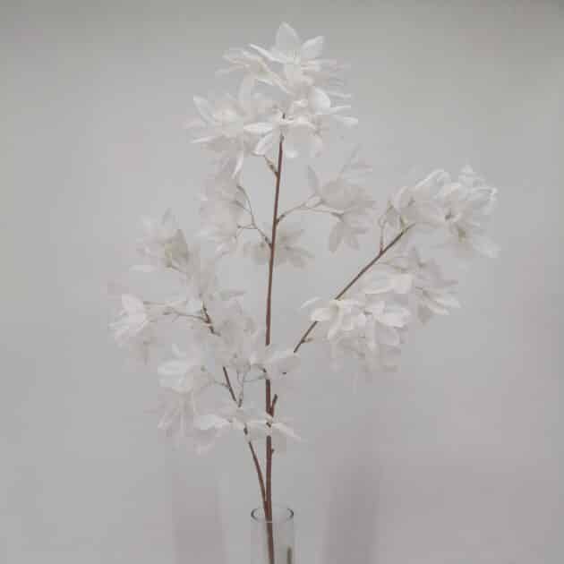 Single Fragrant Snow Artificial Rose - 100 cm