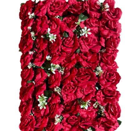 Red rose wall panel, artificial flowers London