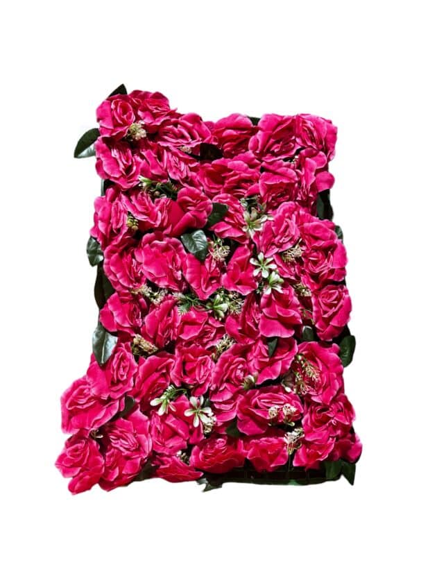 Pink rose wall panel, artificial flowers London