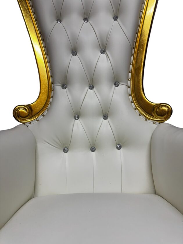 6ft Tall King and Queen Chair Set in Creamy White for Weddings