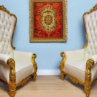 King and Queen Chair Set 6ft Tall Chairs Universal Flower