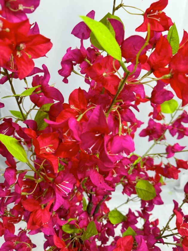 Vibrant Bougainvillea Tree, Lifelike artificial bougainvillea, Faux bougainvillea in red, pink, ivory, Large artificial bougainvillea tree