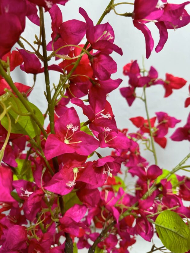 Vibrant Bougainvillea Tree, Lifelike artificial bougainvillea, Faux bougainvillea in red, pink, ivory, Large artificial bougainvillea tree