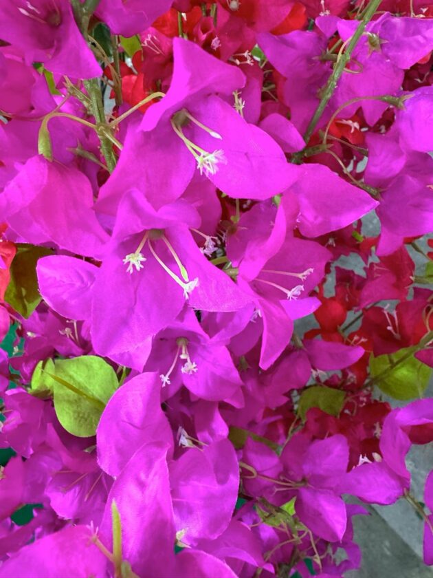 Vibrant Bougainvillea Tree, Lifelike artificial bougainvillea, Faux bougainvillea in red, pink, ivory, Large artificial bougainvillea tree