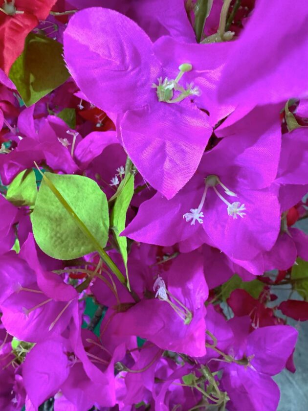 Vibrant Bougainvillea Tree, Lifelike artificial bougainvillea, Faux bougainvillea in red, pink, ivory, Large artificial bougainvillea tree