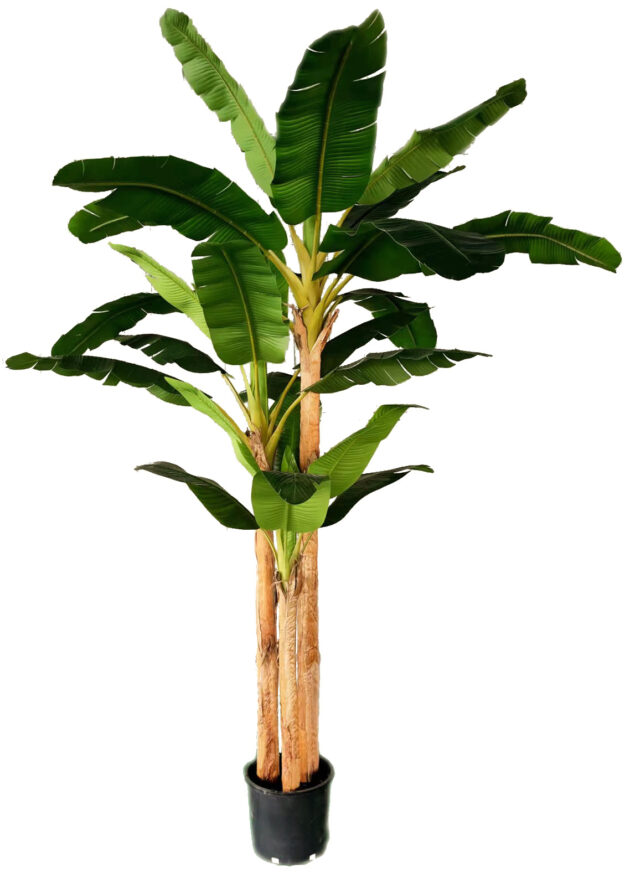 Majestic Real-Life Banana Tree, Lifelike artificial banana plant, Faux banana tree in home decor, Tropical faux banana tree, Large artificial banana tree