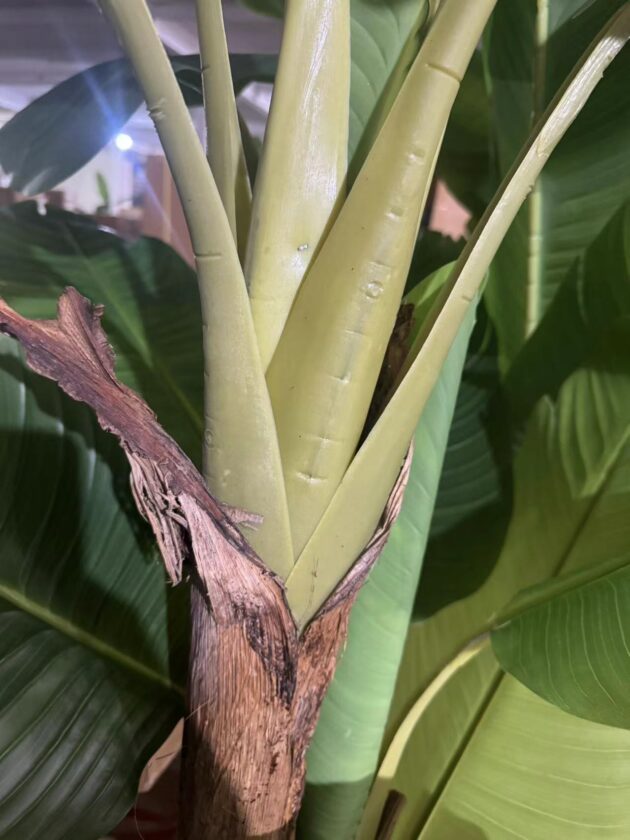 Majestic Real-Life Banana Tree, Lifelike artificial banana plant, Faux banana tree in home decor, Tropical faux banana tree, Large artificial banana tree