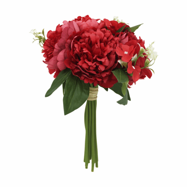 Artificial Peony and Hydrangea Bouquet, 7 Stems - Image 5