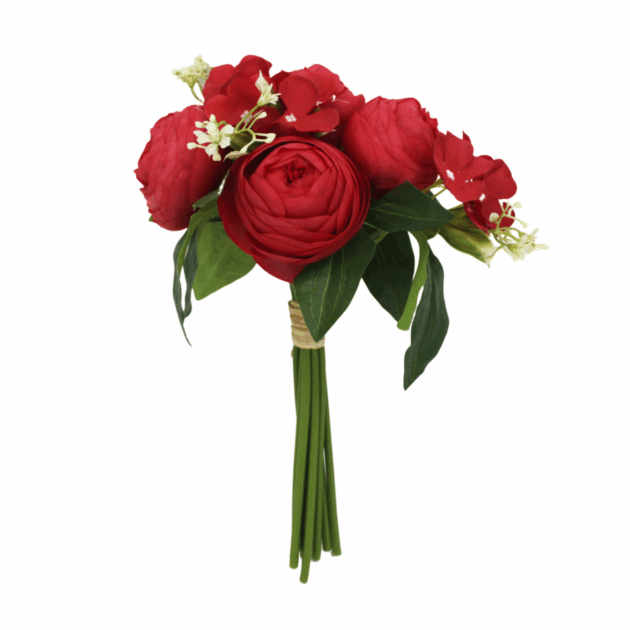 Artificial Rose Bouquet, 7 Pieces, Silk Fabric Flowers - Image 2