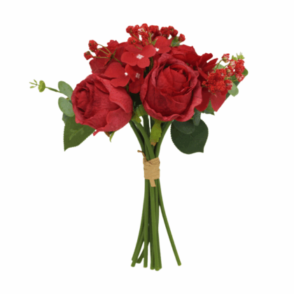 rtificial Rose Bouquet, 7 Heads with Rice Seeds, Indoor Decor, Large, Available